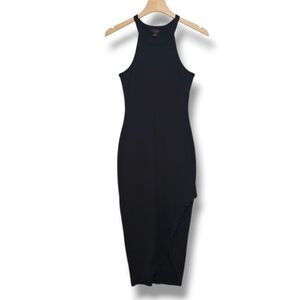 FIESTAR Women’s Black Asymmetrical Sleeveless Bodycon Dress Large